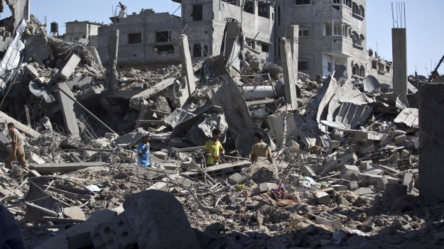 Aftermath of the fighting in Shejaiya, Gaza, July 20, 2014