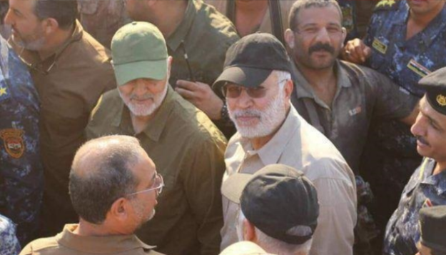 Qassem Suleimani and Jamal Ebrahimi (Abu Mahdi al-Muhandis) touring a battlefront in Fallujah
